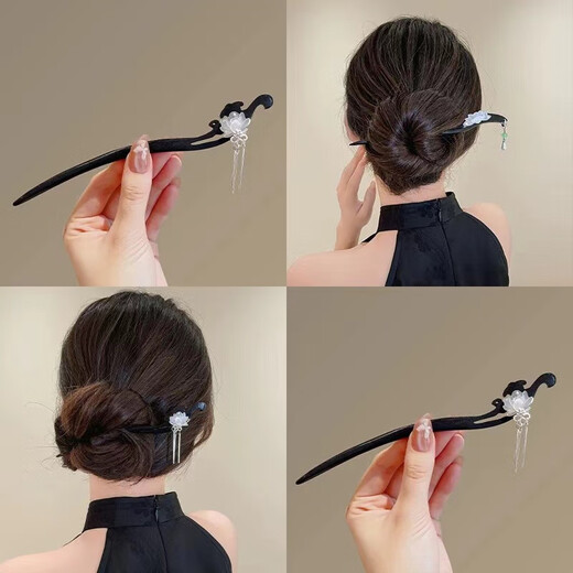 Meng Keduo Lotus Hairpin Ancient Style Chinese Style Step Shake Tassel Hairpin Children's Daily Niche Simple High-end Hairpin Accessories Ancient Style Hairpin Lotus Brocade