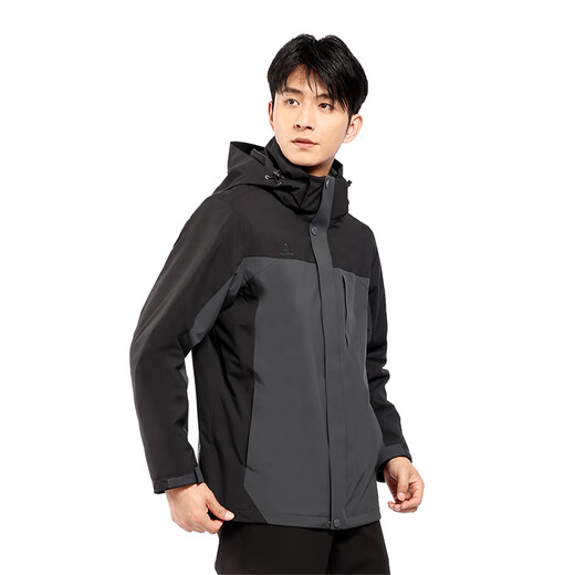 HUMTTO winter warm windbreaker jacket, down liner, cold-resistant and windproof outdoor mountaineering clothing for men and women 46C146A Polar Gray/Dream Black-Men XL