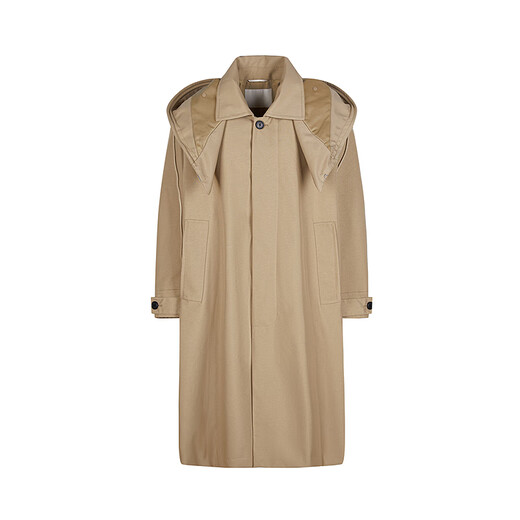 Sketch men's 2025 spring new product OVERSIZE lapel long hooded windbreaker outdoor minimalist and capable 9P1915130 251 medium khaki L