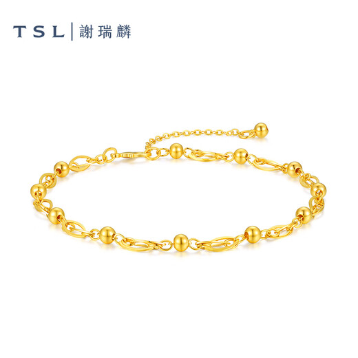 谢瑞麟（TSL）5G黄金手链女款几何珠子链足金手饰生日XO854 3.15g 计价类（工费约1120）