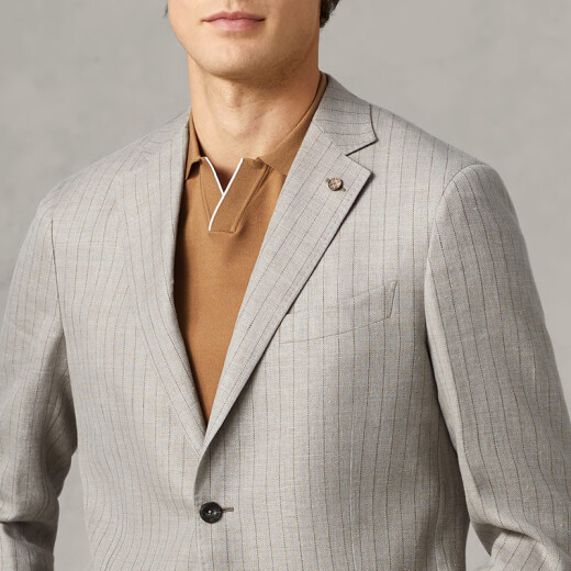 
GORNIA men's single suit wool business fashion striped middle-aged suit jacket men's GBS21110500 grey 185B