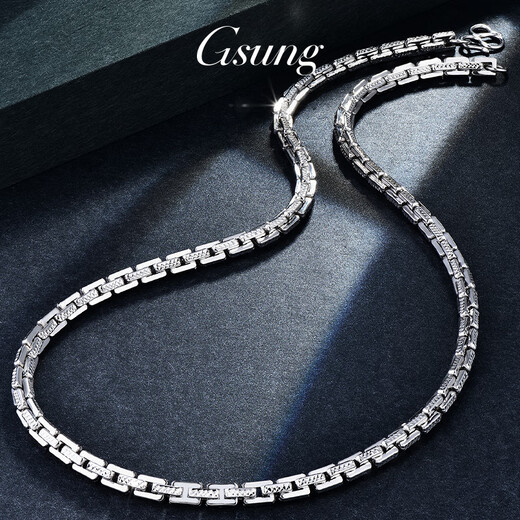 GsunG platinum necklace men's PT950 fashionable cross-turn dense card chain atmospheric platinum men's necklace simple cross chain priced by gram contact before bidding