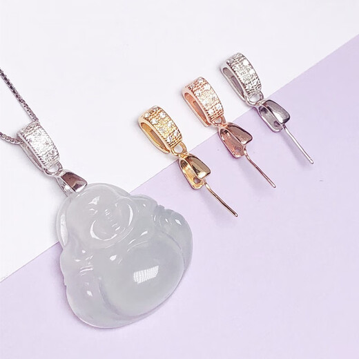 Fat Donglai's same style jade pendant buckle head 18K gold small jade pendant buckle crystal chain buckle accessories style 3 gold color