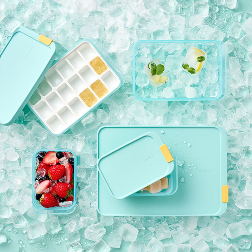 LOCK&LOCK refrigerator storage box plastic crisper portable fruit multi-size lunch box lunch box mint blue 750ml