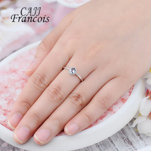 CAJJ Francois 0.30 carat tanzanite ring for women, natural colored gemstone, 925 silver inlaid jewelry, No. 13