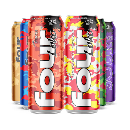 Fourloko cóctel pre-mezclado importado de los Estados Unidos, vino especial de internet de vino y con sabor a frutas ligeramente borrachos 2 botellas, sandía del bosque + sabor a bayas de fruta azul (versión 695ml)