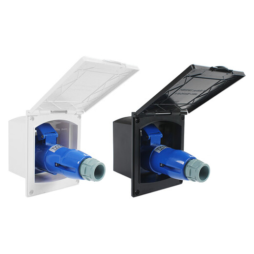 RV external mains socket power plug mains interface power interface waterproof external power box 16A32A 16A white socket 010409