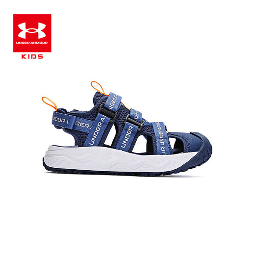 Under Armor Children's Men's and Women's Sandals Summer Baotou Beach Shoes Breathable Non-Slip Soft Sole Sports River Shoes 2421506 Navy Blue 34
