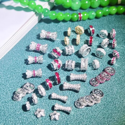 Qianqimeng 18K gold small waist spacer gold-plated jade necklace ruby connecting buckle pearl bracelet diy wheel spacer medium-gold