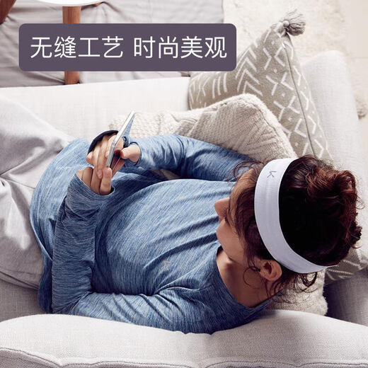 Keep Seamless Wide Headband Running and Fitness Sweat-conducting and Cooling Anti-slip Seamless Design Lead Foil Gray