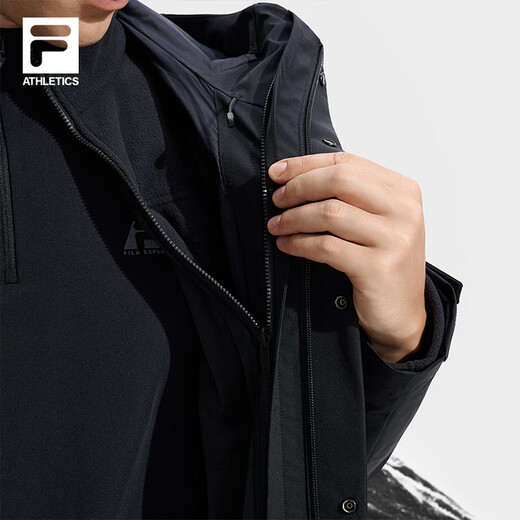 FILA official breathing shell woven jacket two-piece men's tops 2025 winter sports outdoor jacket