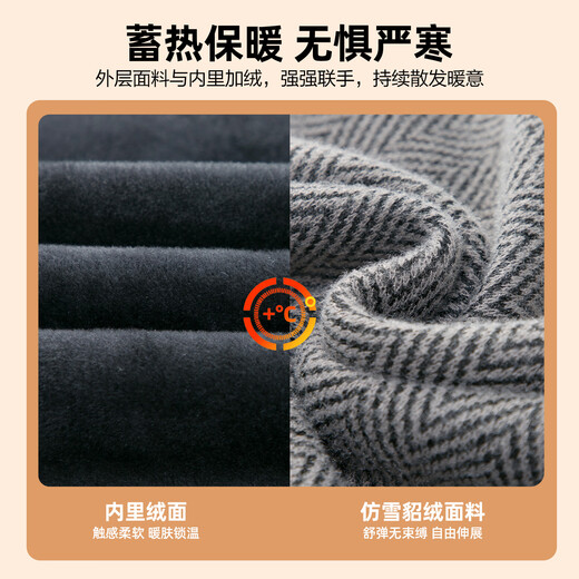 ROMON imitation ferret velvet crew neck sweater for men 2025 autumn and winter new solid color velvet thickened bottoming sweater for men gray 2XL (180) (recommended 140-155Jin Jin equals 0.5 kg)