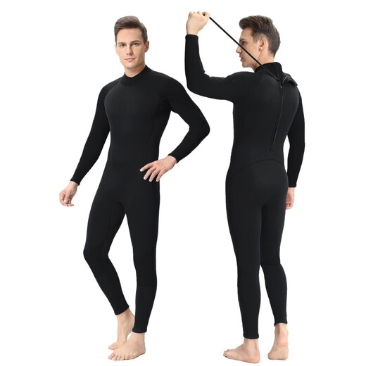 BLUE DIVE cross-border 3mm one-piece wetsuit water rescue warm snorkeling coach paddleboard surfing cold-proof jellyfish wetsuit 3mm black 2XL