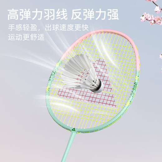 匹克 羽毛球拍单拍碳复合耐打成人学生套装训练比赛拍桃花 灰白