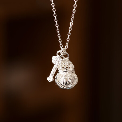 Sterling Silver S925 Ruyi Gourd Pendant Necklace
