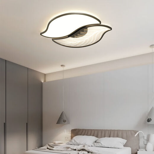 Yaotian Leaf Full Spectrum Bedroom Lamp Simple Modern Atmosphere Ceiling Lamp Nordic Master Bedroom Lamp Warm and Romantic 2023 New Style 45cm Gold/White Light
