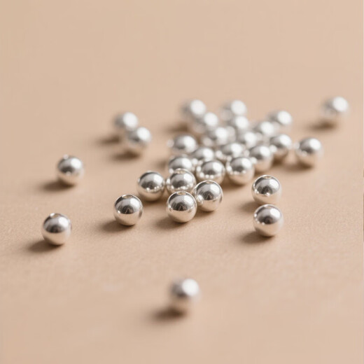 Manyun pure silver 999 pure silver beads scattered pearl beads sterling silver accessories DIY braided rope button gram 999 pure silver (regardless of Specifications, about 0.3 grams)