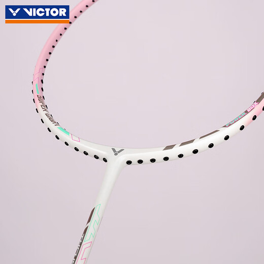 VICTOR victory badminton racket full carbon challenger 9500 ultra-light carbon fiber small hammer offensive single shot big hammer ultra-light and high-looking TK-8LY cherry blossom powder 5U (75-79.9 g)