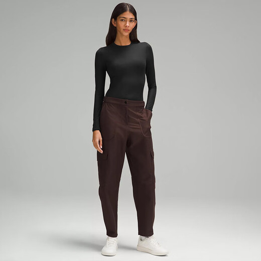 Lululemon丨Nulu Women's Round Neck Long Sleeve T-Shirt LW3HPRS Black S