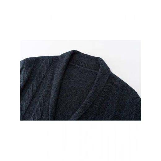 KING DEER middle-aged and elderly men's cashmere sweater solid color cardigan pocket large size dad knitted cardigan grandpa loose warm sweater navy blue XL 180 yards 145-165 Jin Jin equals 0.5 kg