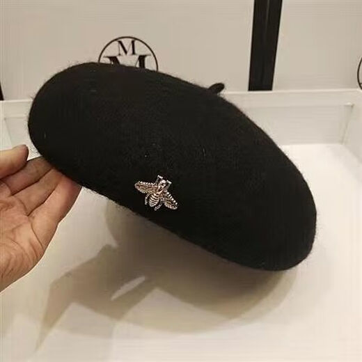 Bisi Sheep thickened woolen beret women's autumn and winter Korean version Japanese literary versatile painter's octagonal hat British retro trend caramel hairpin