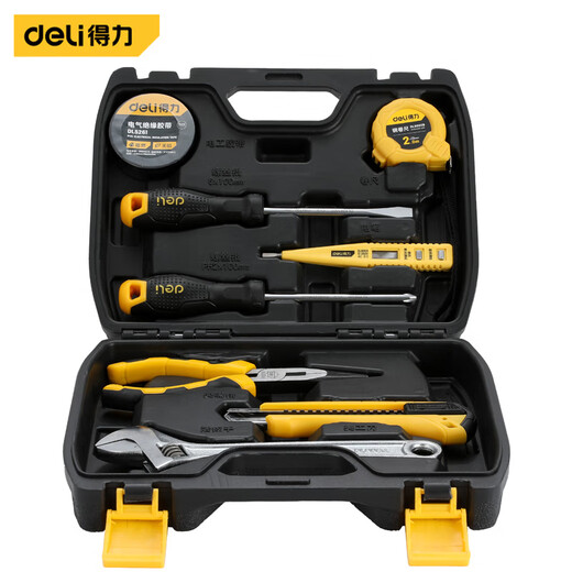 Deli tool box household set multi-functional hardware tool collection electrician special home repair combination DL59618-piece set