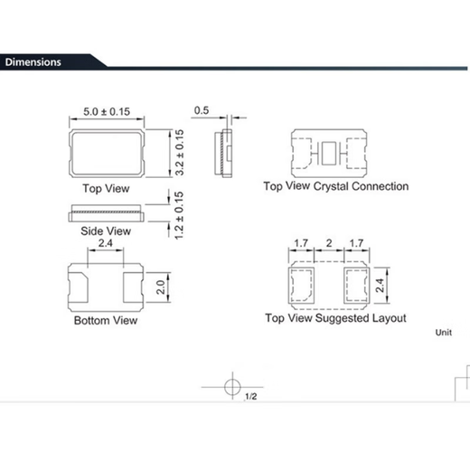 Lanshi passive crystal oscillator chip crystal oscillator ceramic crystal 5032 8MHZ (50 pieces)
