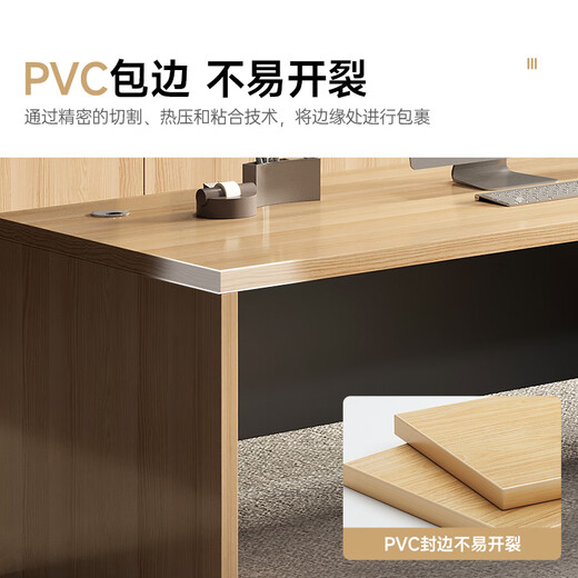 ZHONGWEI boss desk modern minimalist office desk executive desk manager supervisor workbench 1.6 meters including cabinet