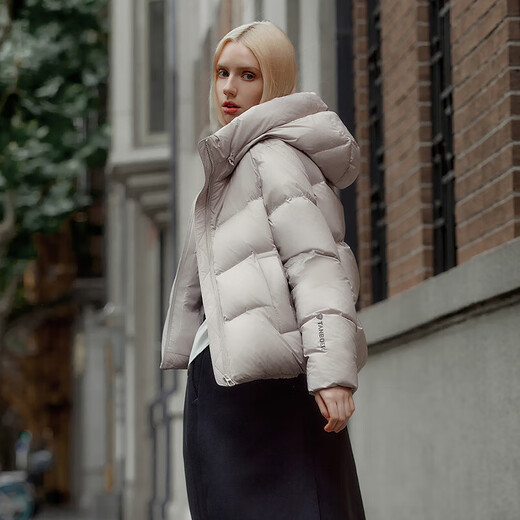 Tambor down jacket women's short hooded new national standard 90 duck down small warm jacket 330332J rose gray 165