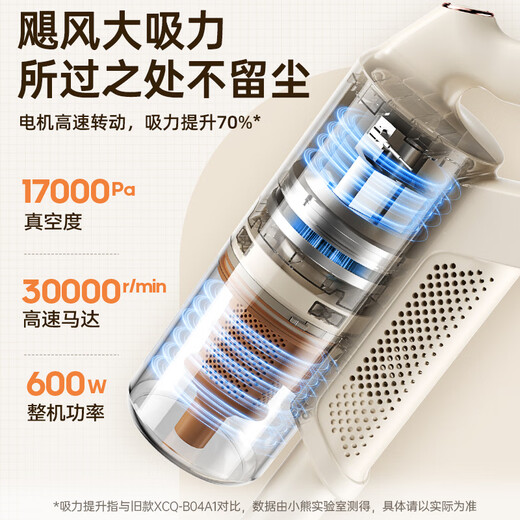 Bear vacuum cleaner household large suction handheld wired long-lasting floor scrubber five-fold filtration to remove pet cat hair lightweight three-in-one vacuum cleaner Hurricane F1 water tankless version