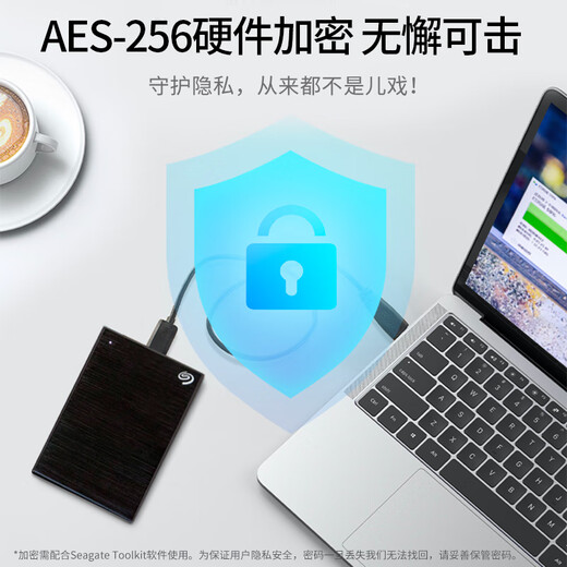 希捷（SEAGATE）移动硬盘 5TB 加密 USB3.0高速 希捷铭2.5英寸 灰 便携大容量机械硬盘  保护隐私 数据恢复服务