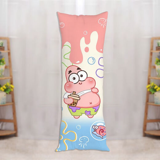 SpongeBob SquarePants Life-size Pillow Big Star Long Pillow Cute Cartoon Plush Doll Sleeping Leg Doll SpongeBob SquarePants-1 60x180 cm (Large Life-size) 2way