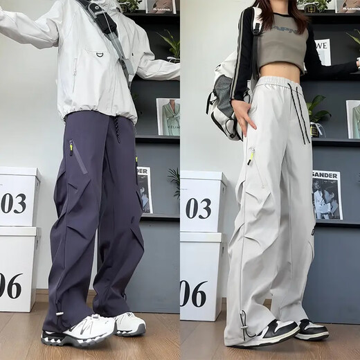 Jishi American three-proof soft-shell assault pants for men and women in autumn and winter paratrooper overalls windproof and waterproof outdoor hiking pants beige-K101-HMFS regular