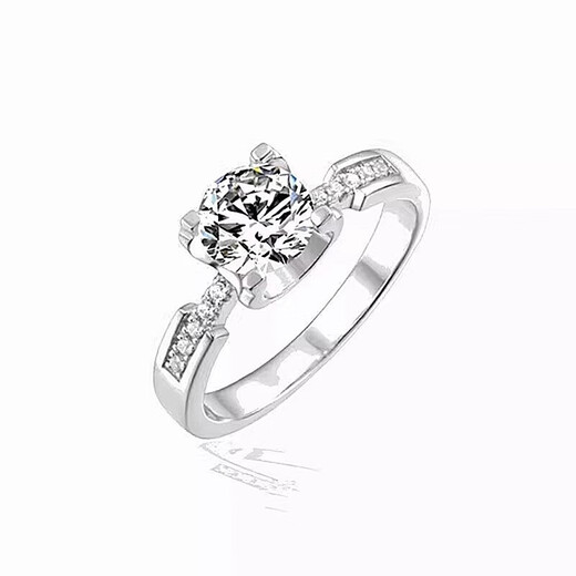 I Do platinum PT950 diamond ring 1 carat micro-paved bull head diamond proposal engagement diamond ring for girlfriend’s birthday gift micro-paved bull head-1 carat diamond size 8