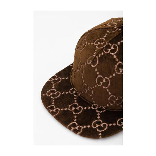 Gucci (GUCCI) Women's Hat Sun Shade Adjustable Cotton Velvet Outdoor Daily Baseball Cap Fashion Brown S
