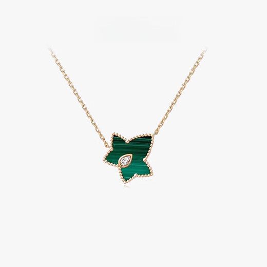 Fat Donglai's same style 18k gold necklace pendant silver ivy female exquisite versatile design clavicle chain for girlfriend malachite ivy necklace