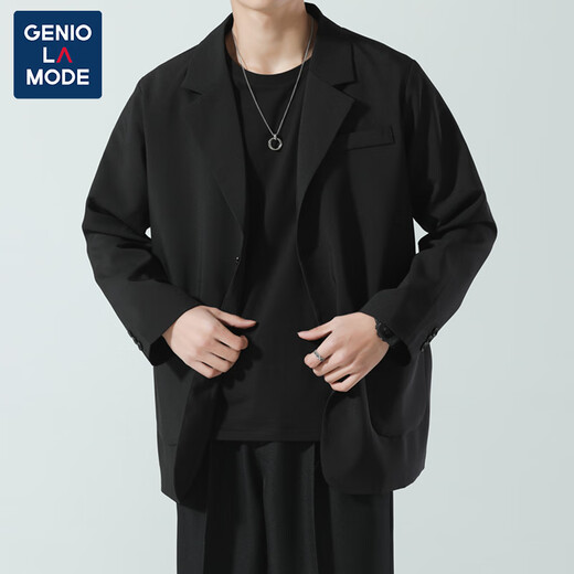 GENIOLAMODE brand suit men's solid color slim casual single suit jacket handsome men's wedding groomsmen suit casual suit dress
