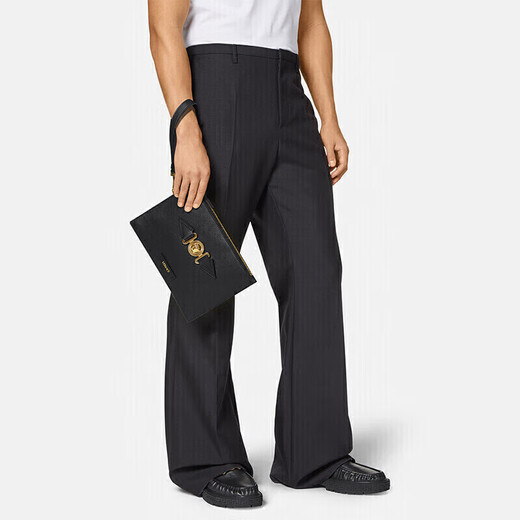 Versace men's metal logo clutch bag for boyfriend