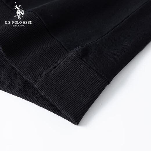 США ПОЛО ASSN. Свитер мужской осенний с круглым вырезом, модная свободная футболка с длинными рукавами, мужские повседневные топы, мужские черные XL