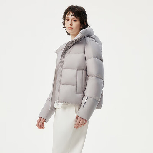 Tambor Down Jacket Women's Short Hooded Versatile Autumn and Winter Small Women's Jacket 330332D Rose Gray 160