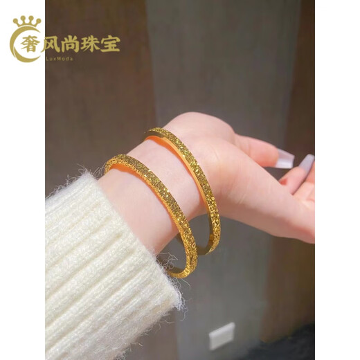 Fat Donglai's same style broken ice K gold bracelet new gold women's 999 gold bracelet solid flash broken ice ring size 5
