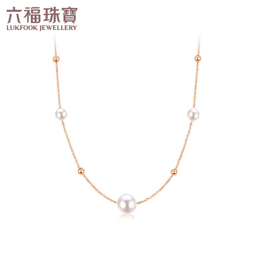 Lukfook Jewelry 18K Gold Gypsophila Gold Beads Freshwater Pearl Necklace Sliding Single G04DSKN0033RA Total Weight 4.08g Type B