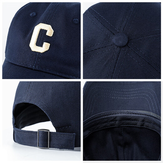 SOMUBAY (SOMUBAY) Children's Hat Spring and Autumn Boys Pointed Hat Girls Summer Sun Hat Sun Protection Street Fashion Hat Letter C Baseball Cap Navy Blue (Children's Style) Recommended for 3-6 years old (46-52CM)