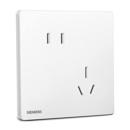 西门子（SIEMENS）插座面板套装 斜五孔10只量贩装 纤薄无框 错位二三插 驭彩奶油白