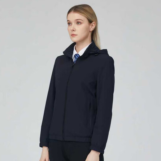 EMZ Ordos Casual Jacket Top Warm Simple Versatile Fashion Women's Jacket Navy L