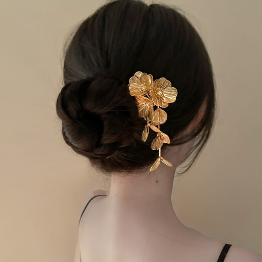 WEISHINI New Chinese Style Metal Flower Tassel Hairpin Light Luxury Style Niche Super Fairy Temperament Flowery Hairpin Hairpin for Women Hairpin B06-201