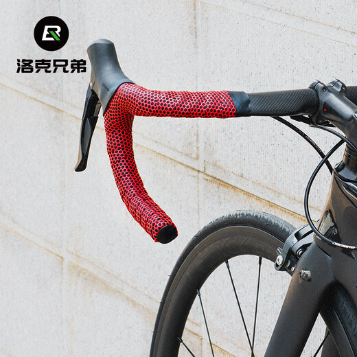 Rock Brothers Road-Lenkergurt Fahrrad Anti-Rutsch-Gürtel-Farb-Lenker-Kee-resistenter Nicht-Rutsch-Reitausrüstung Kohlenstoffmuster Upgrade Schwarz