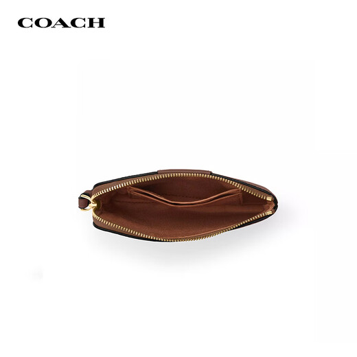COACH women's bag Corner Zip 16 zipper closure women's clutch bag wrist bag coin purse gift for girlfriend brown
