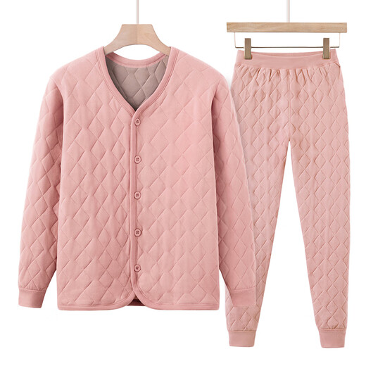 Fengxiao elderly cardigan warm clothes plus velvet thickening winter mother's suit women's bottoming shirt middle-aged and elderly cotton jacket cotton pants 806 women's light purple XL (recommended 115-130 Jin Jin equals 0.5 kg)