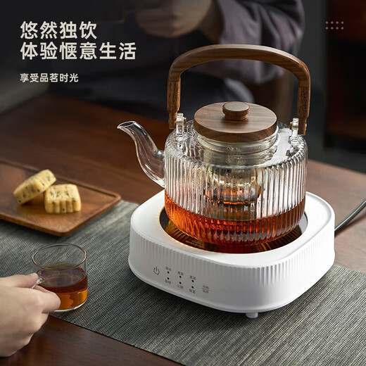 YIHUTEA teapot glass teapot health kettle glass high borosilicate teapot tea water separation teapot kungfu tea set steaming double inner pot 1300ML transparent teapot